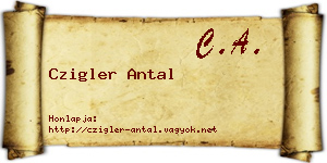 Czigler Antal névjegykártya